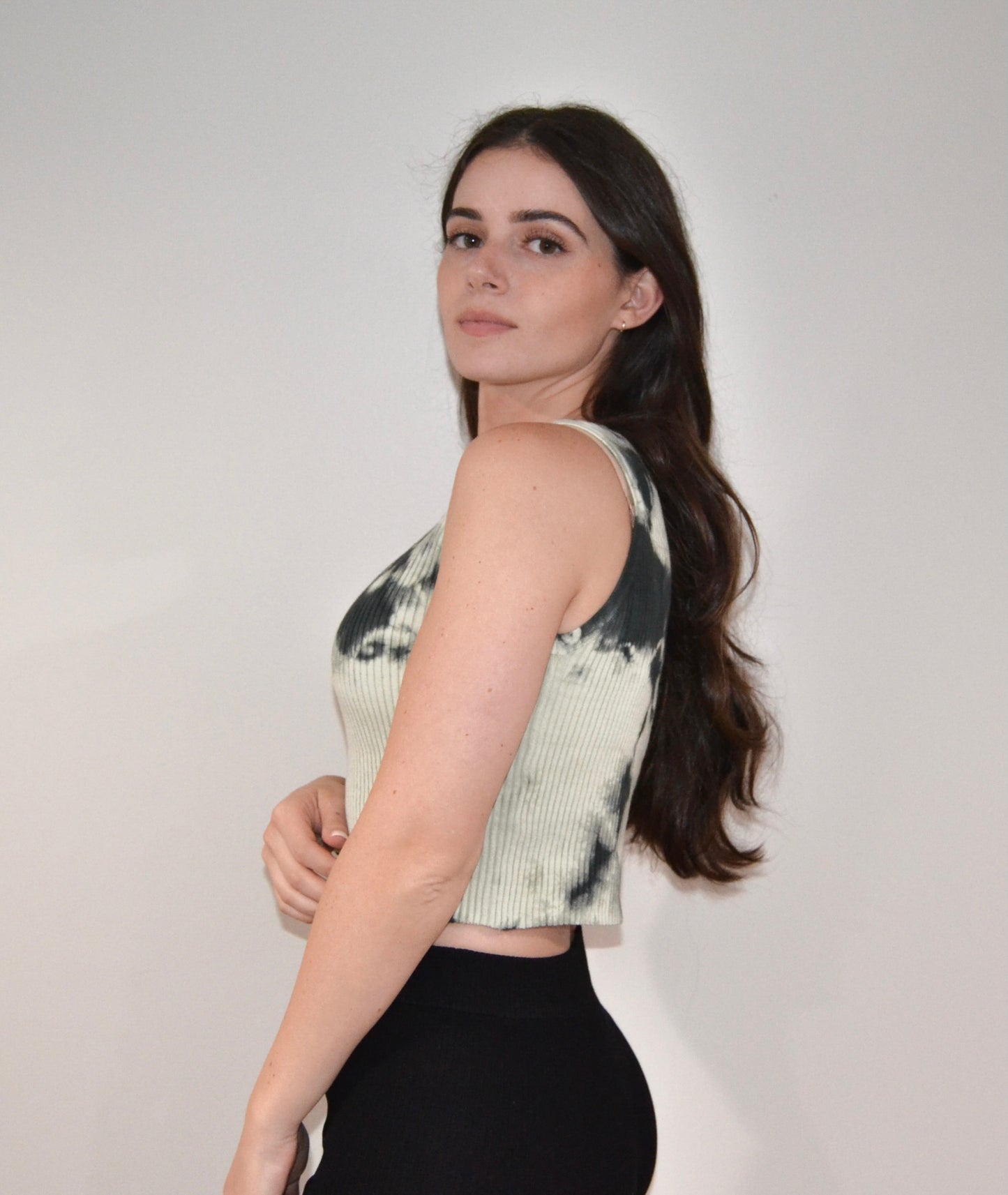 Tie-dye Ribbed Crop Tank Top