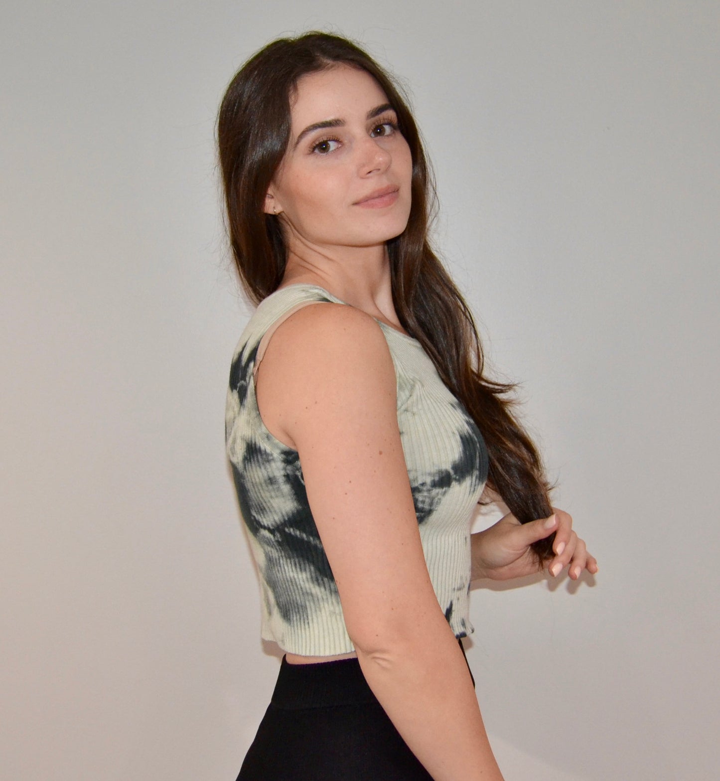 Tie-dye Ribbed Crop Tank Top